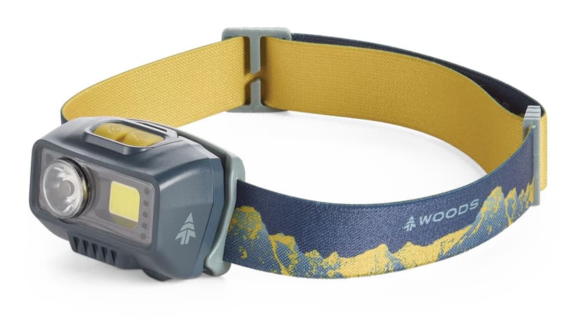Woods Flair II Rechargeable LED Camping Headlamp with Sensor, 350 Lumens, Dark Moss Green