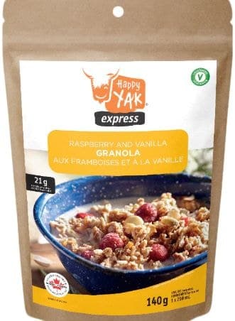 Happy Yak Express Raspberry & Vanilla Granola, Freeze Dried Meal, 140-g