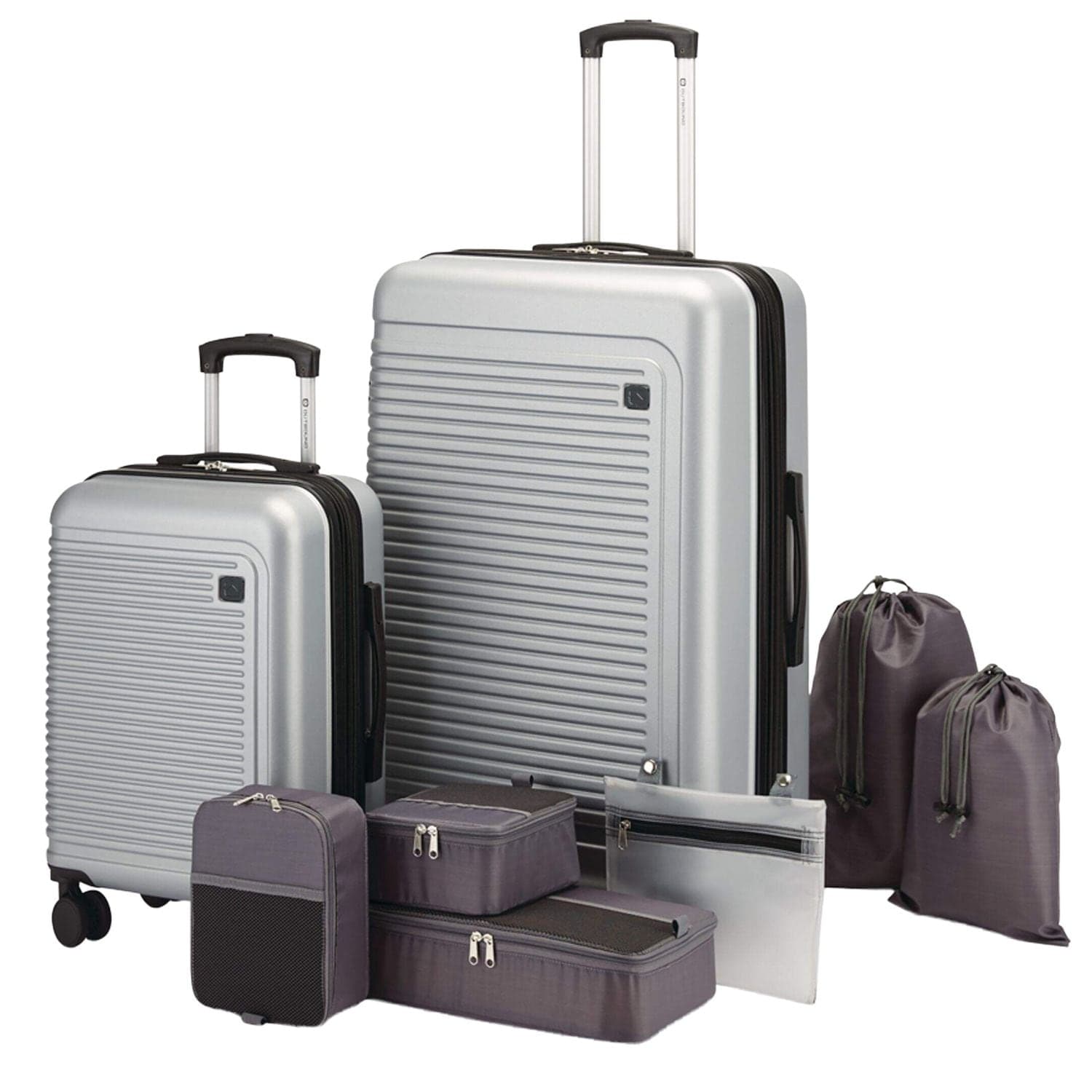 Outbound 8pc Hardside Luggage Set w/ Carry-On and Organization, Silver
