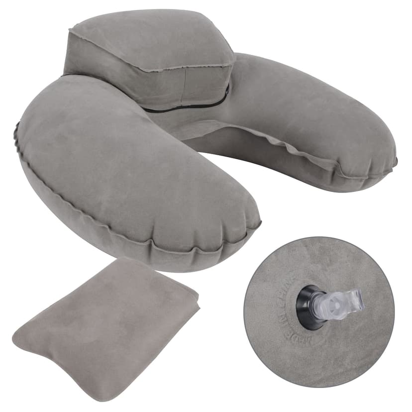 Maple Leaf Double Comfort Inflatable Head & Neck Support Travel Pillow For Airplane & Car