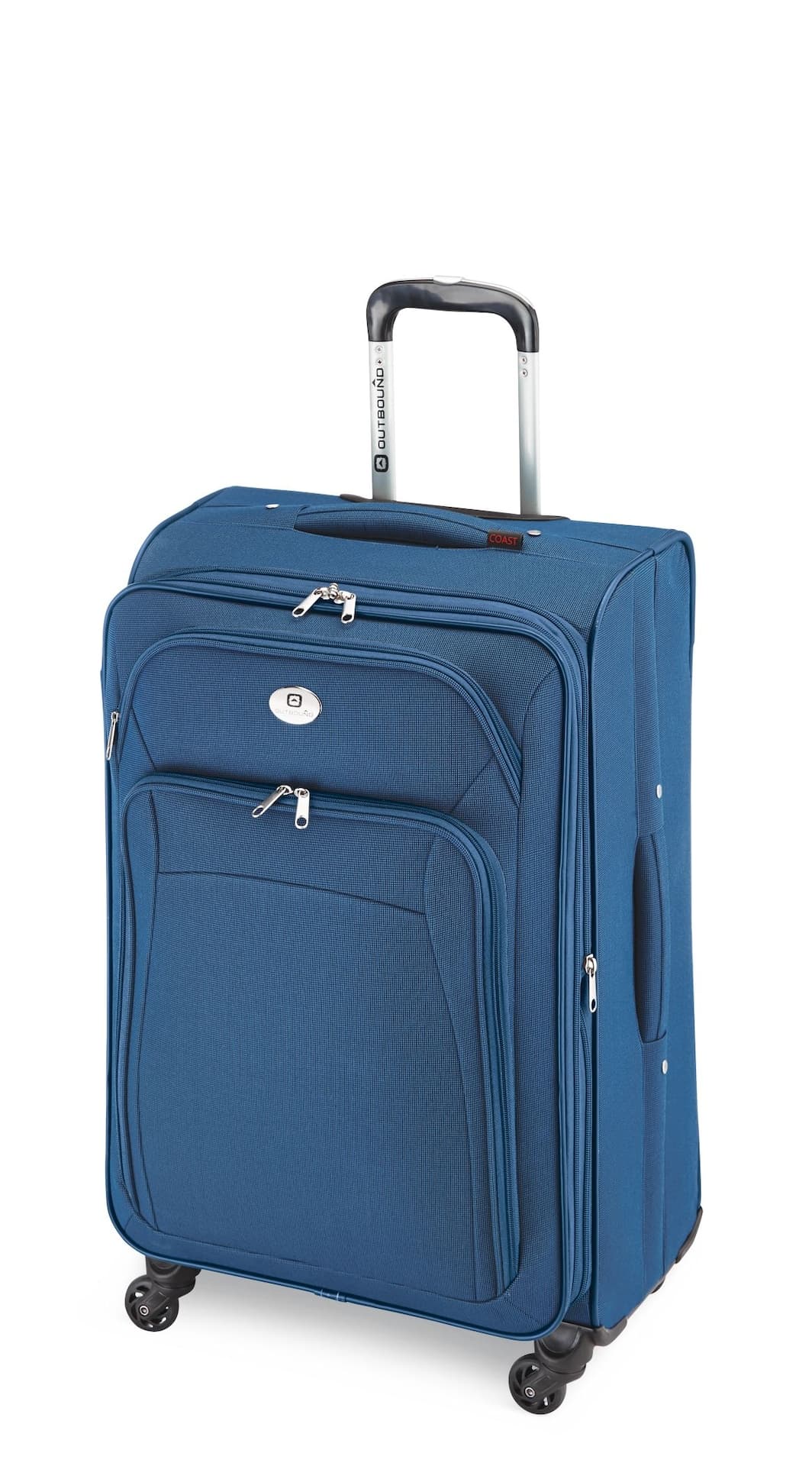 Outbound Coast Expandable Softside Spinner Wheel Travel Luggage Suitcase w/ Wet Pocket, 24-in, Blue