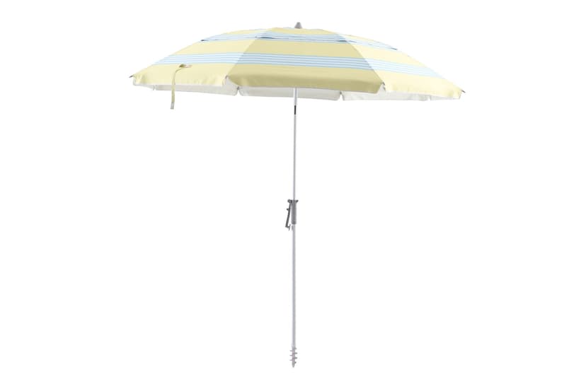 Outbound Chesterman Deluxe Beach Umbrella with Sand Anchor & SPF 50+, Yellow and Blue