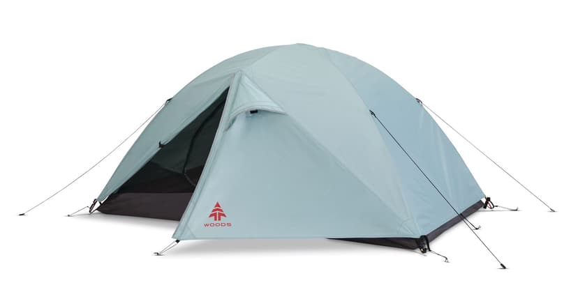 Woods Cascade 3-Season, 2-Person Camping Dome Tent w/ 2 Doors, Vestibules, Rain Fly & Carry Bag