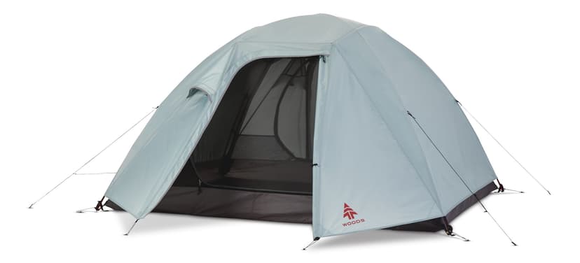 Woods Cascade 3-Season, 4-Person Camping Dome Tent w/ 2 Doors, Vestibules, Rain Fly & Carry Bag