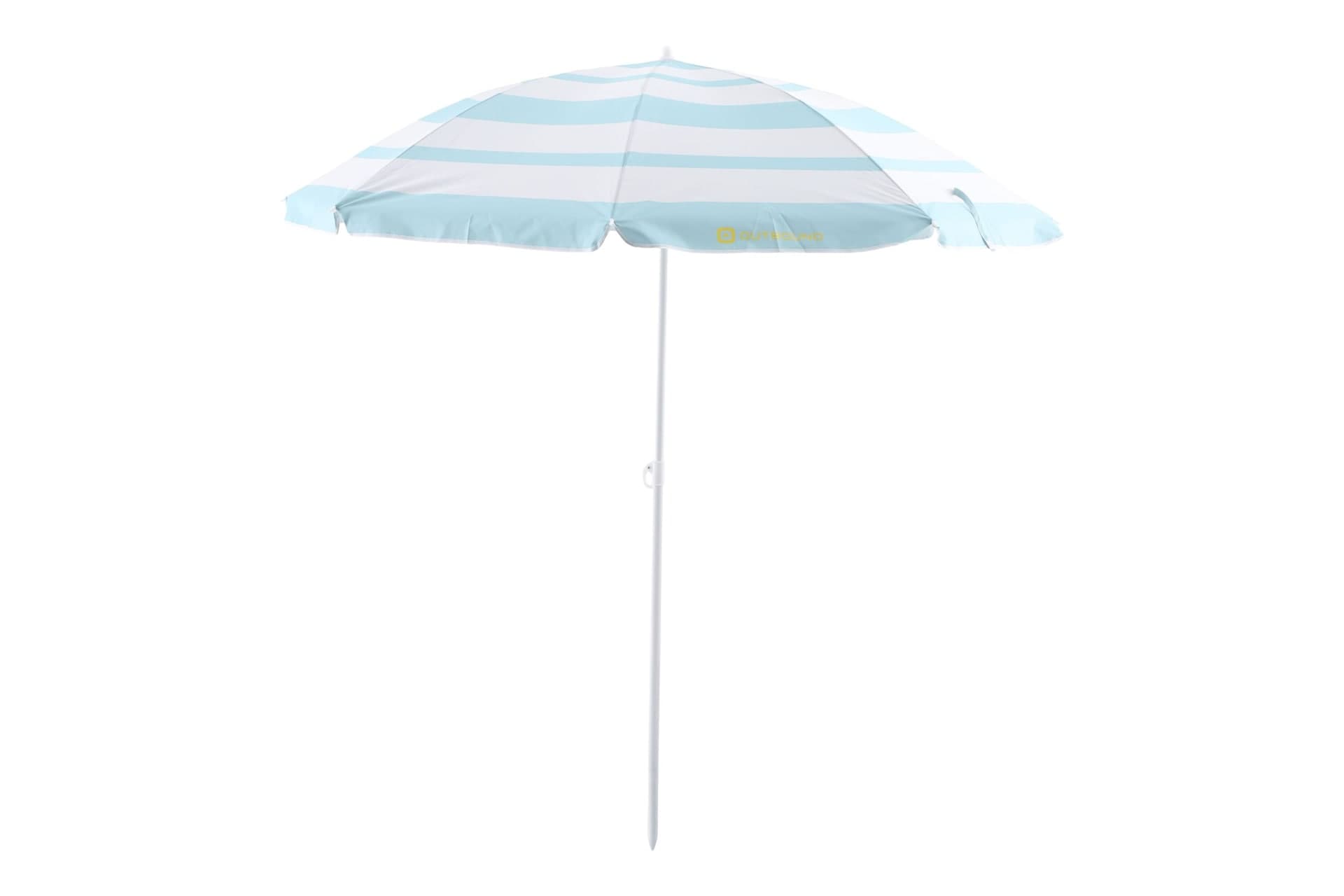 Outbound Beach Umbrella, Portable Striped Sun Shade w/ Pointed Sand Pole, Assorted, 6-ft
