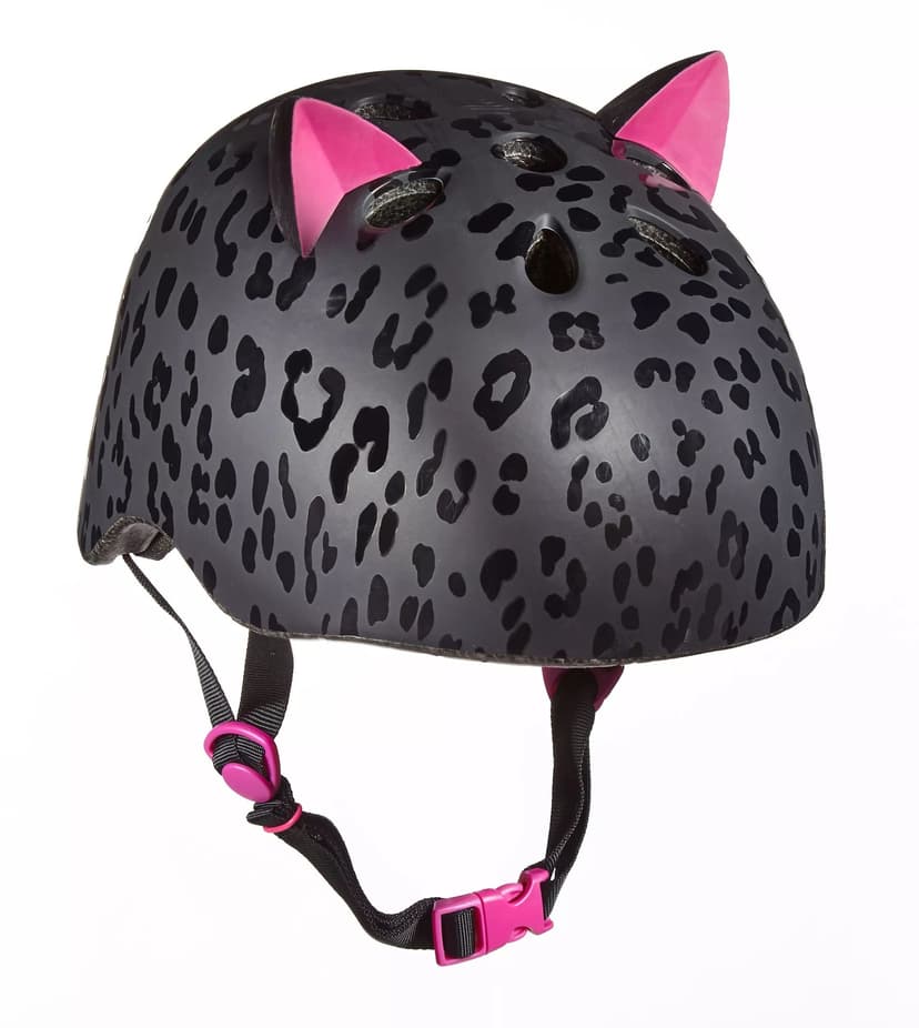 Raskullz Youth Bike Helmet with Adjustable Straps, Black/Pink, Ages 8+