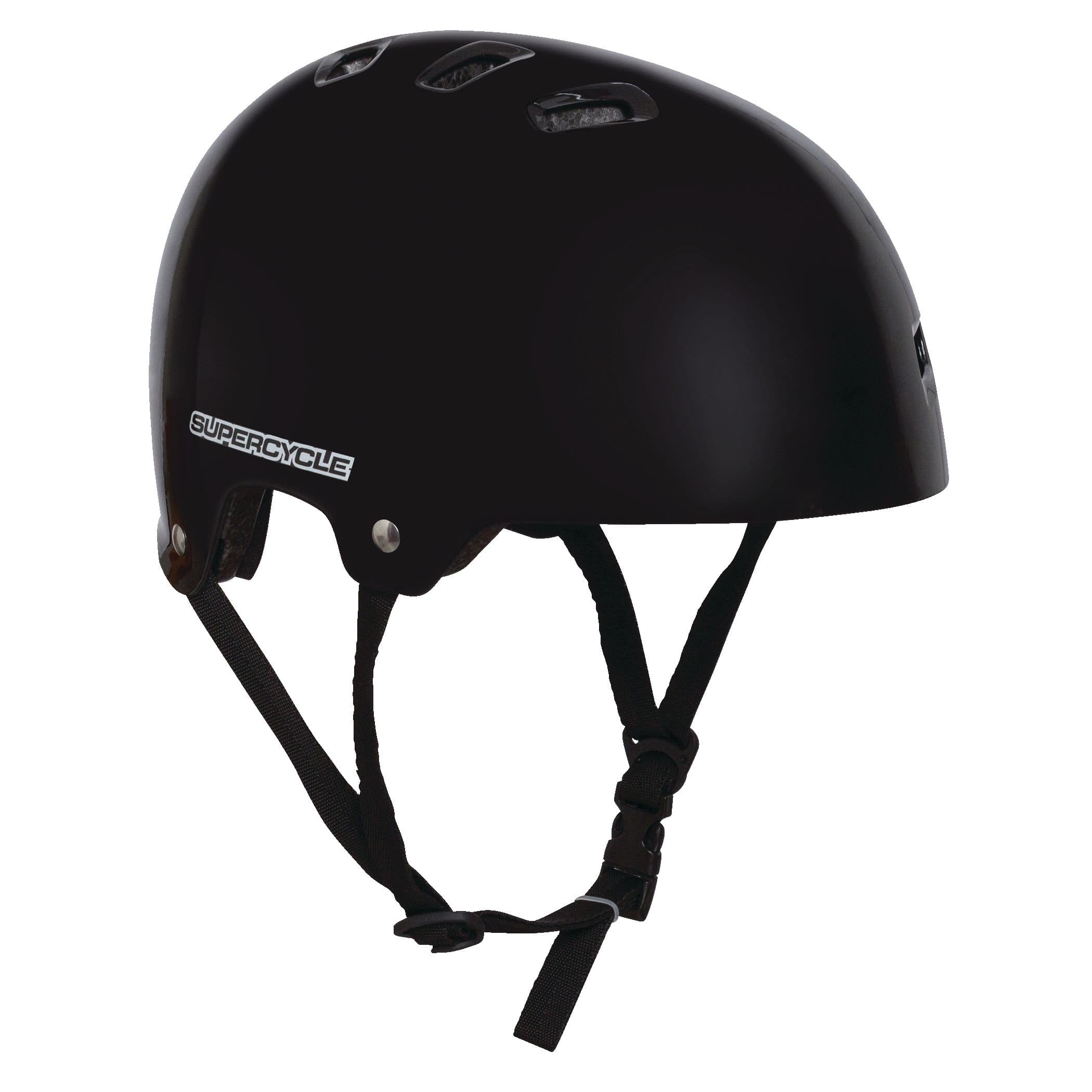 Supercycle Basic Multi-Sport Adult Bike Helmet with Adjustable Straps, Black, Ages 18+