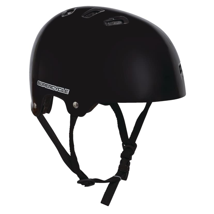 Supercycle Basic Multi-Sport Adult Bike Helmet with Adjustable Straps, Black, Ages 18+