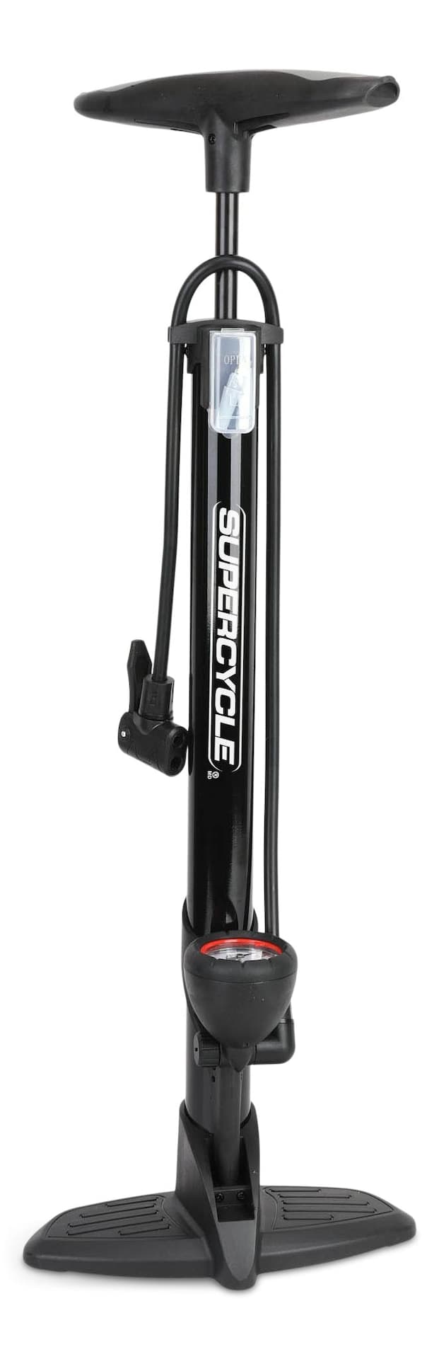 Supercycle Bike Floor Pump with Gauge, Black