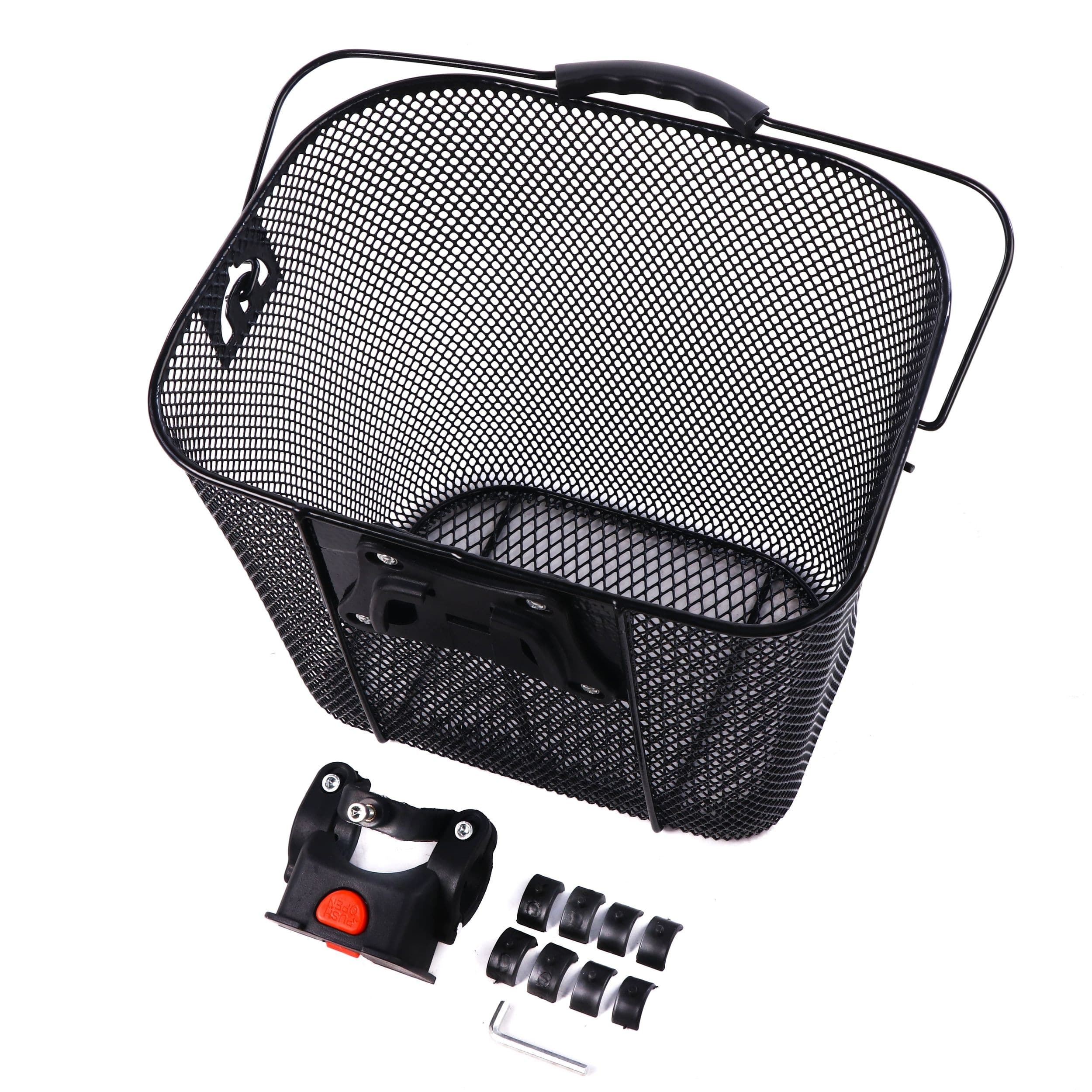 Supercycle Wire Front Bike Basket w/Removable Handle, Weather-Resistant, Black