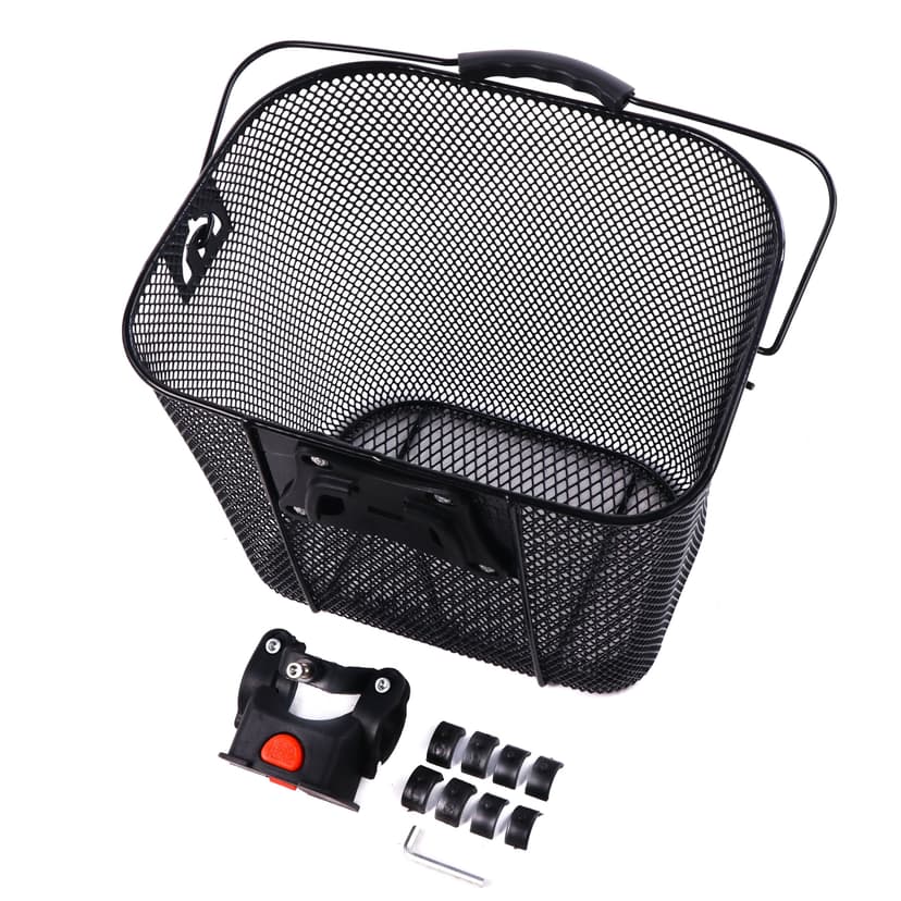 Supercycle Wire Front Bike Basket w/Removable Handle, Weather-Resistant, Black
