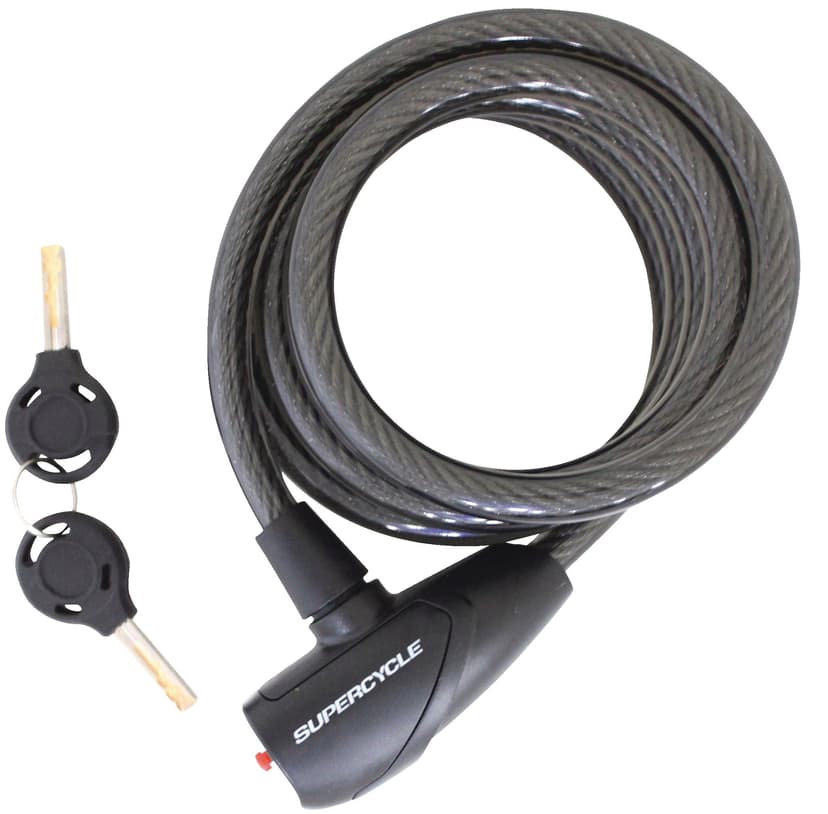 Supercycle Bike Lock Cable with 2 Keys, Black, 10-mm x 5-ft