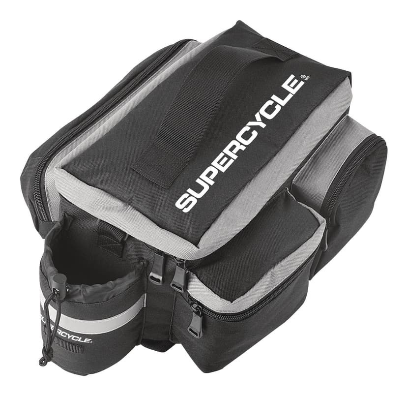 Supercycle Rack Top Bike Bag w/Aluminum Foil & Reflective Strip, 8L, Black