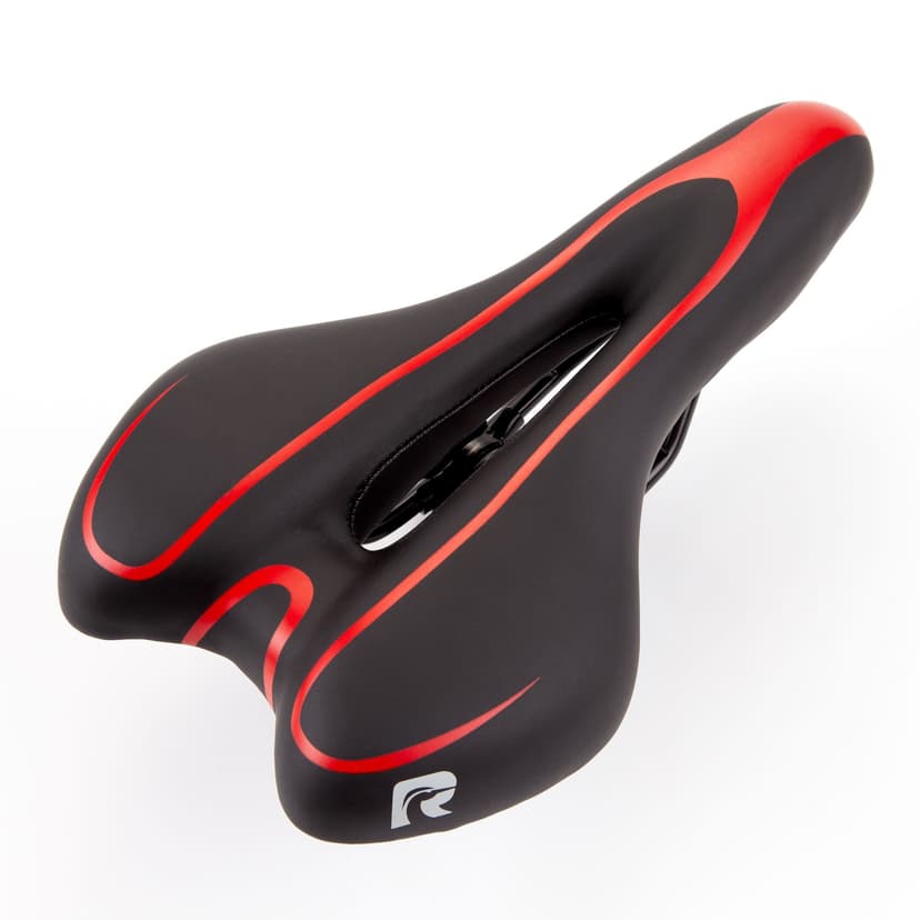 Raleigh Comfort Breathable Bike Seat/Saddle, Black/Red