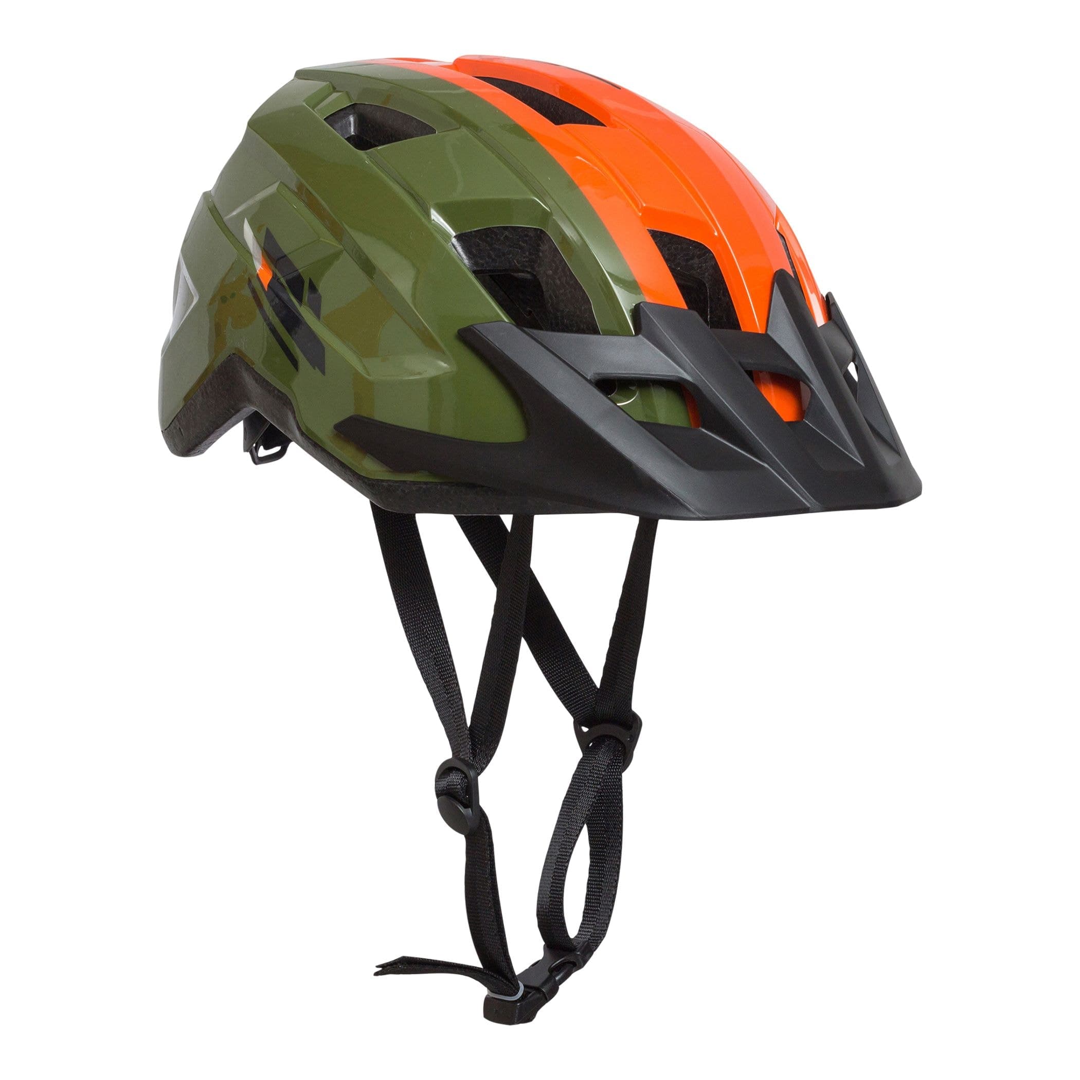 Raleigh Quest Adult Bike Helmet w/Adjustable Straps For Men, Orange/Green, Ages 18+