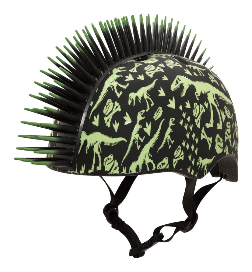 Raskullz T-Rex Bones Multi-Sport Toddler Bike Helmet w/Adjustable Straps, Black/Green, Ages 3+