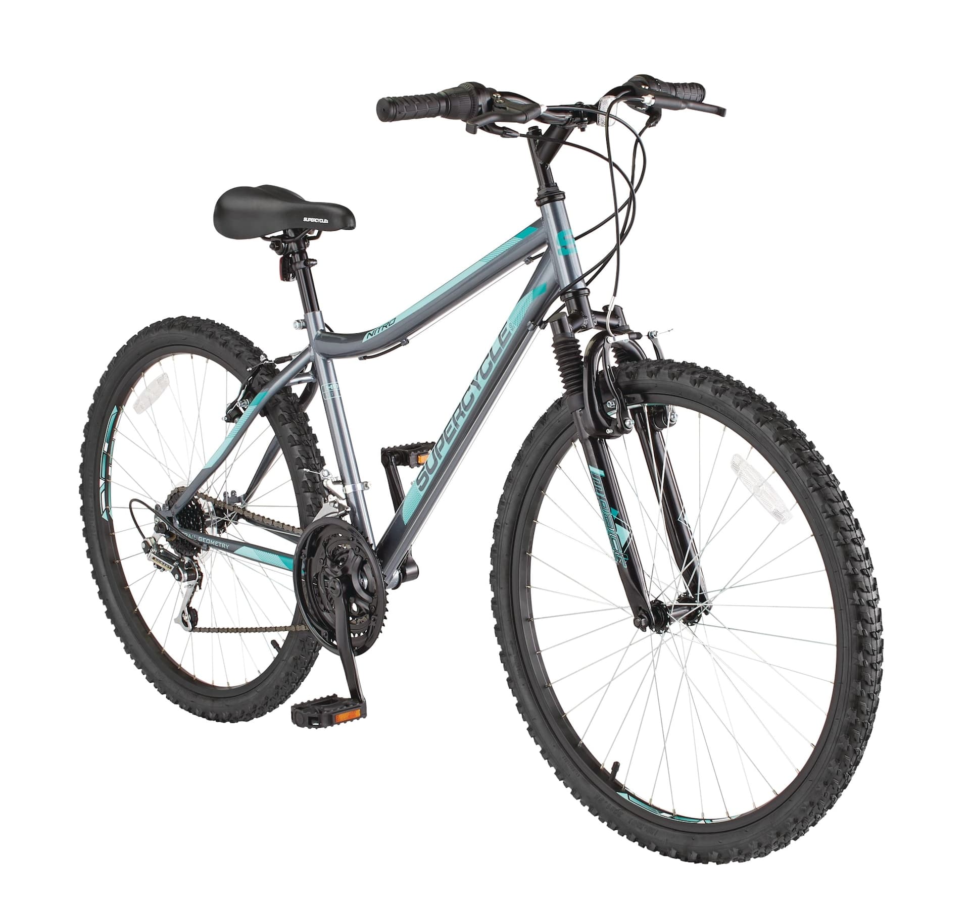 Supercycle Nitro XT Hardtail Mountain Bike, 26-in Wheel, Grey/Blue