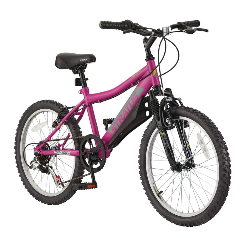 Stratus Torsion Kids' Bike with Reflectors, 6-Speed, 20-in Wheel, Purple