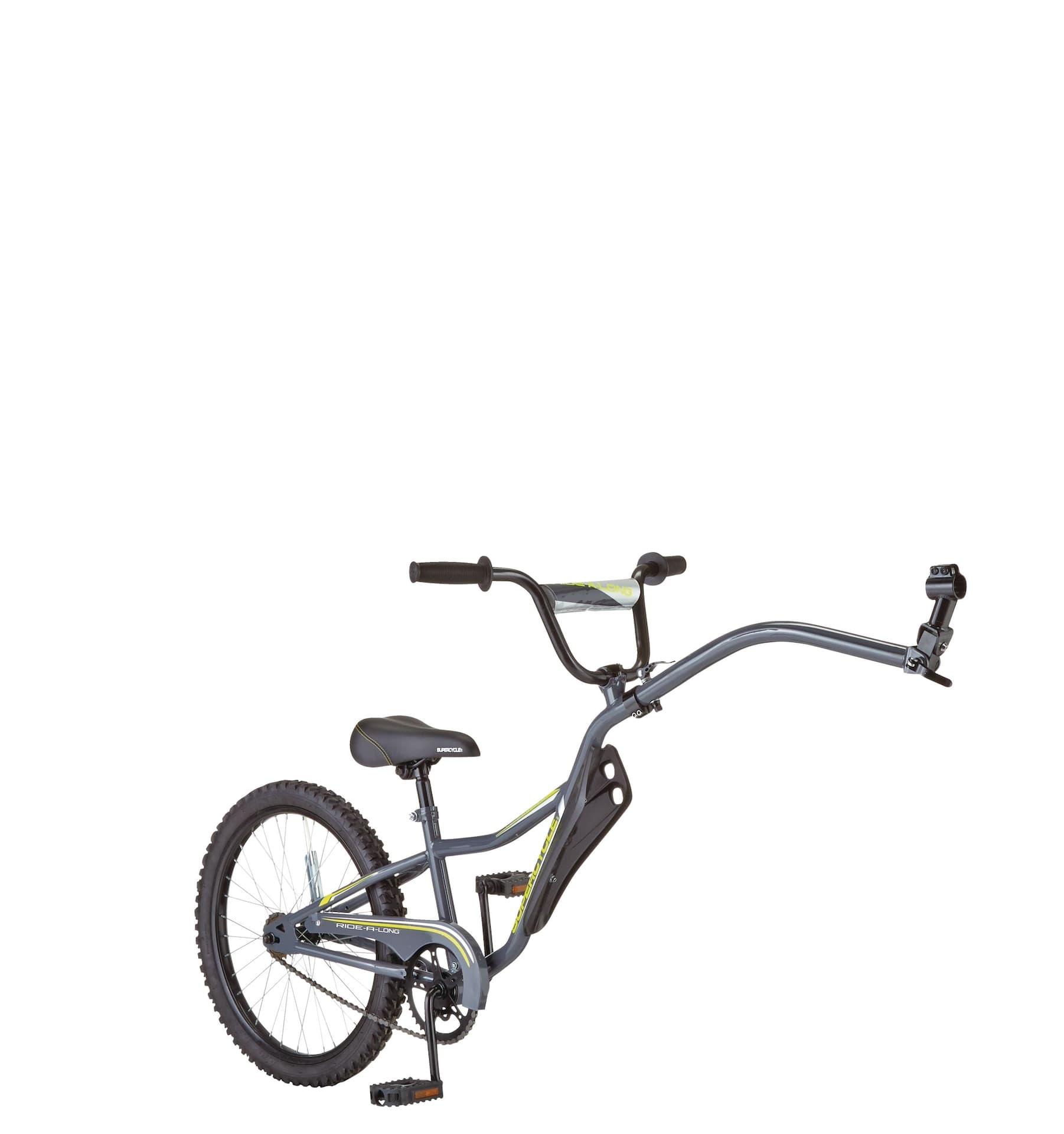 Supercycle Ride-A-Long Bike Trailer/ Co-Pilot Bike Trailer, 20-in Wheels, Kids, Grey