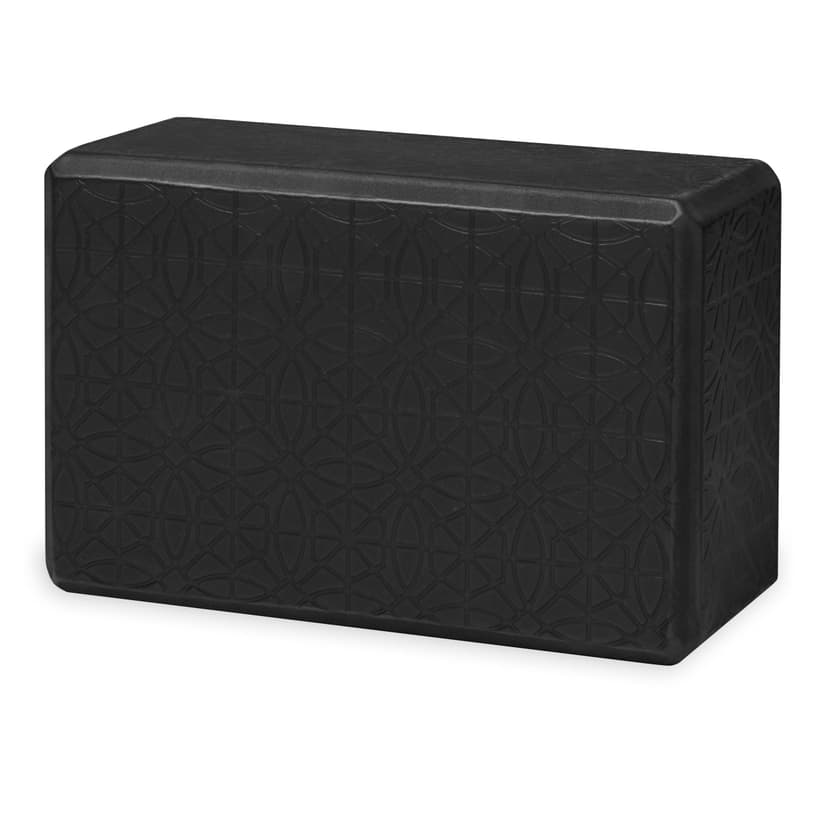 Gaiam Embossed Yoga Block, Black, 9-in