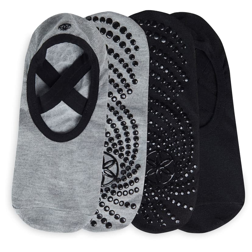 Gaiam Yoga Socks, Dovetail, 2-pk