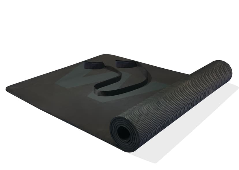 WA:KE Athletic Non-Slip Yoga Mat with Strap, Black, 5-mm