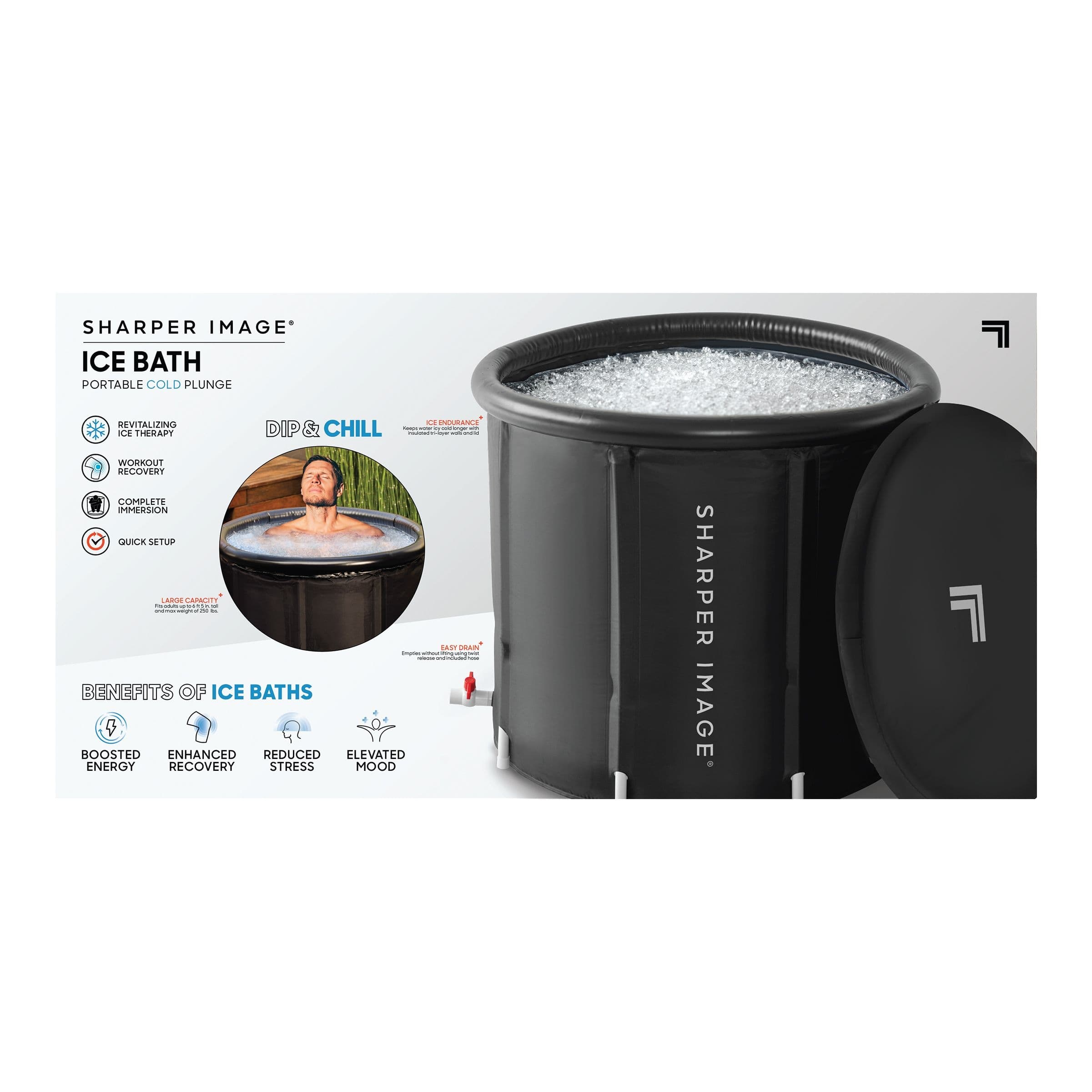 Sharper Image Ice Bath 31.5-in Portable Cold Plunge
