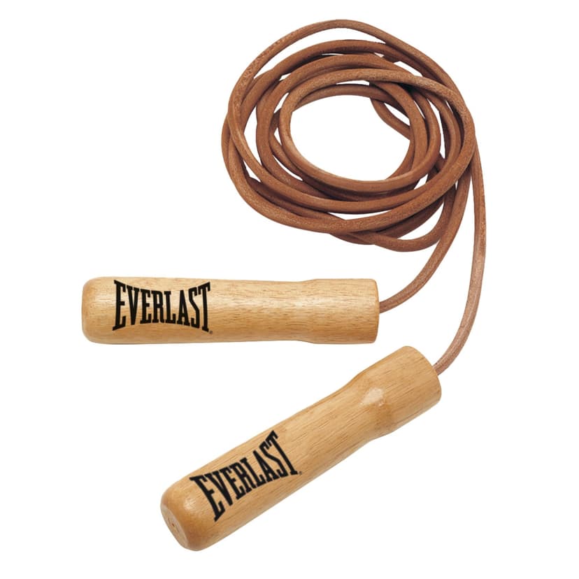 Everlast Leather Jump Rope With Wooden Handles, 9.5-ft