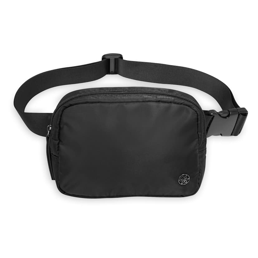 Gaiam Adjustable Running Waist Pack with Large Pocket for Essentials, Black