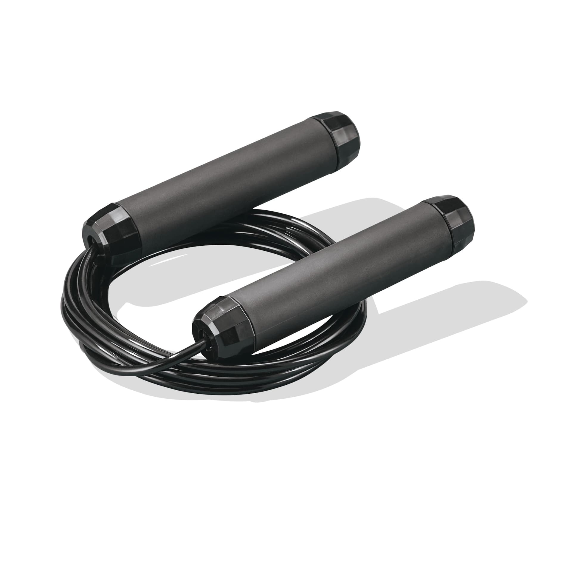 WA:KE Athletic Rubber Grip Speed Jump Rope, Black, 9-ft