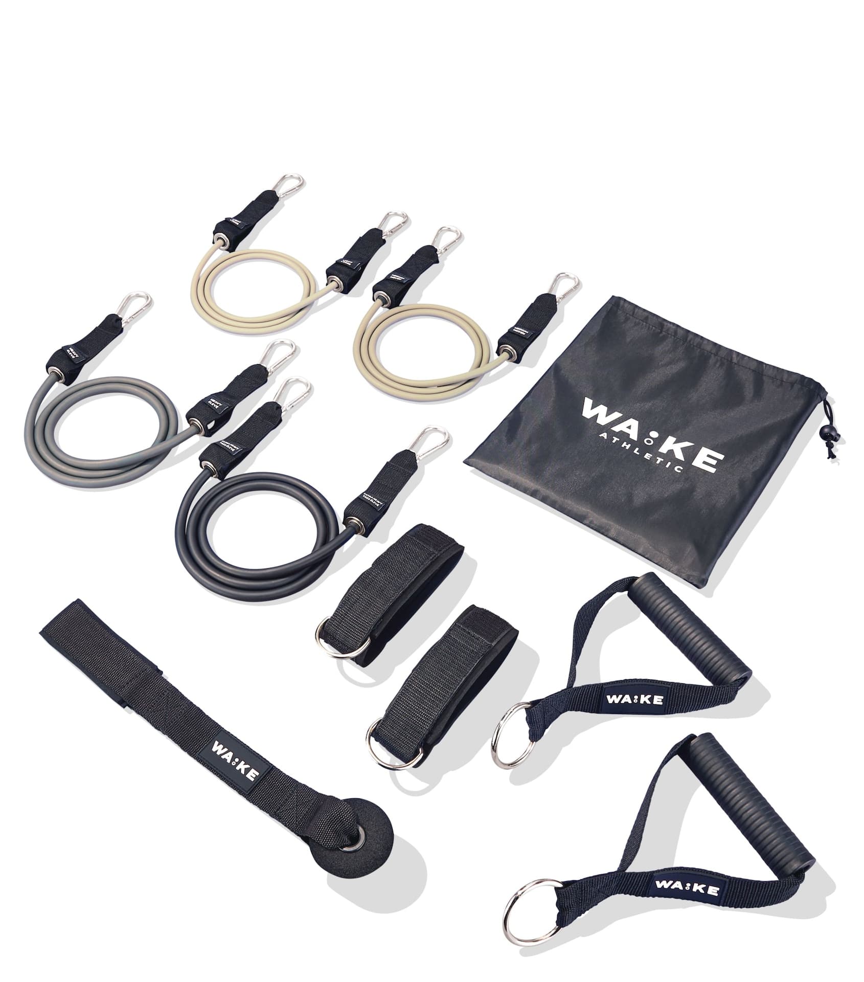 WA:KE Athletic 4-Level Lightweight Resistance Tube Set, 4-pc