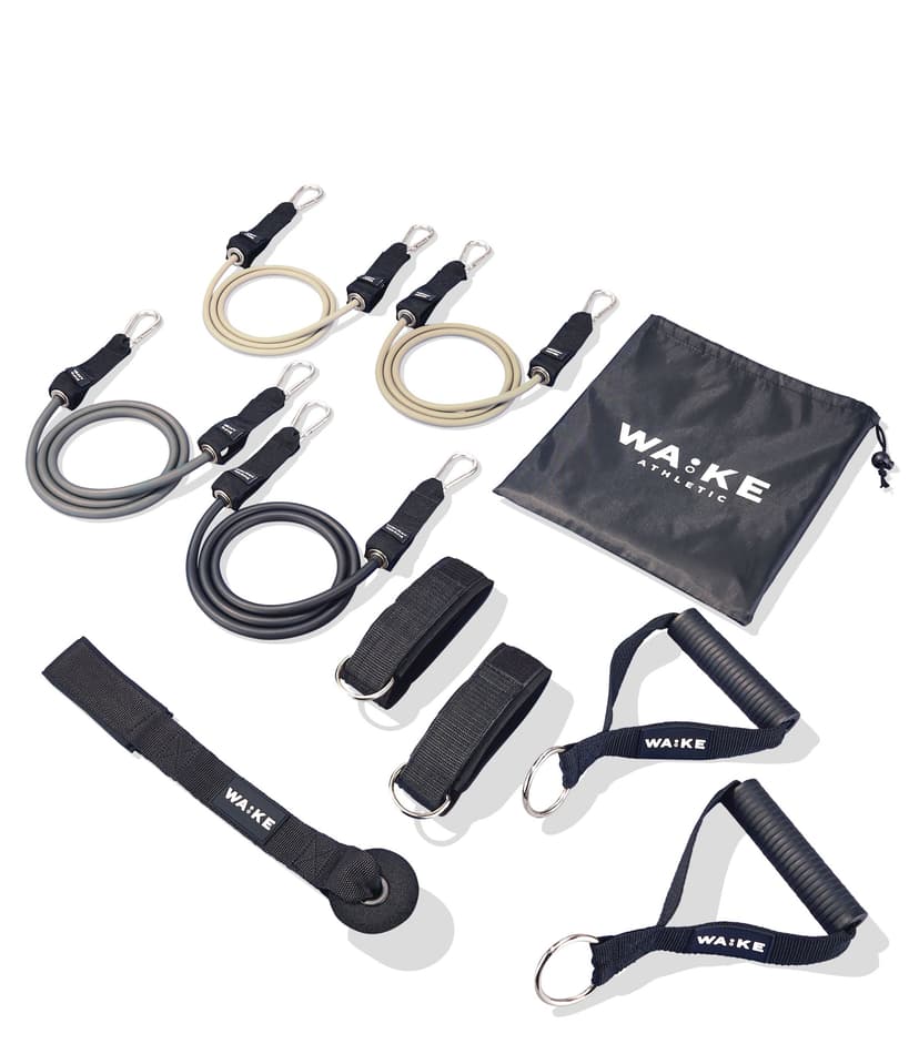 WA:KE Athletic 4-Level Lightweight Resistance Tube Set, 4-pc