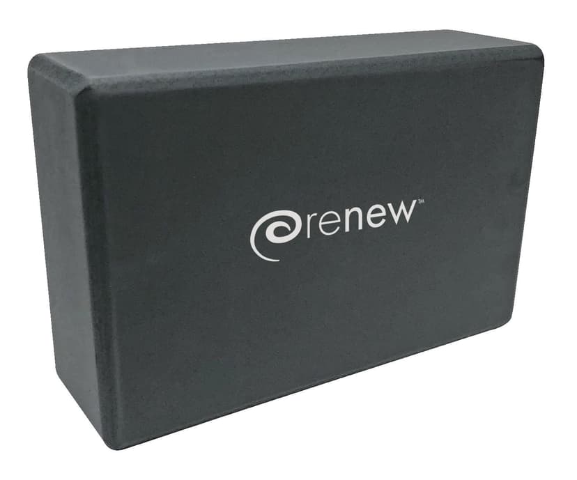 Renew Foam Yoga Block, Black, 9-in