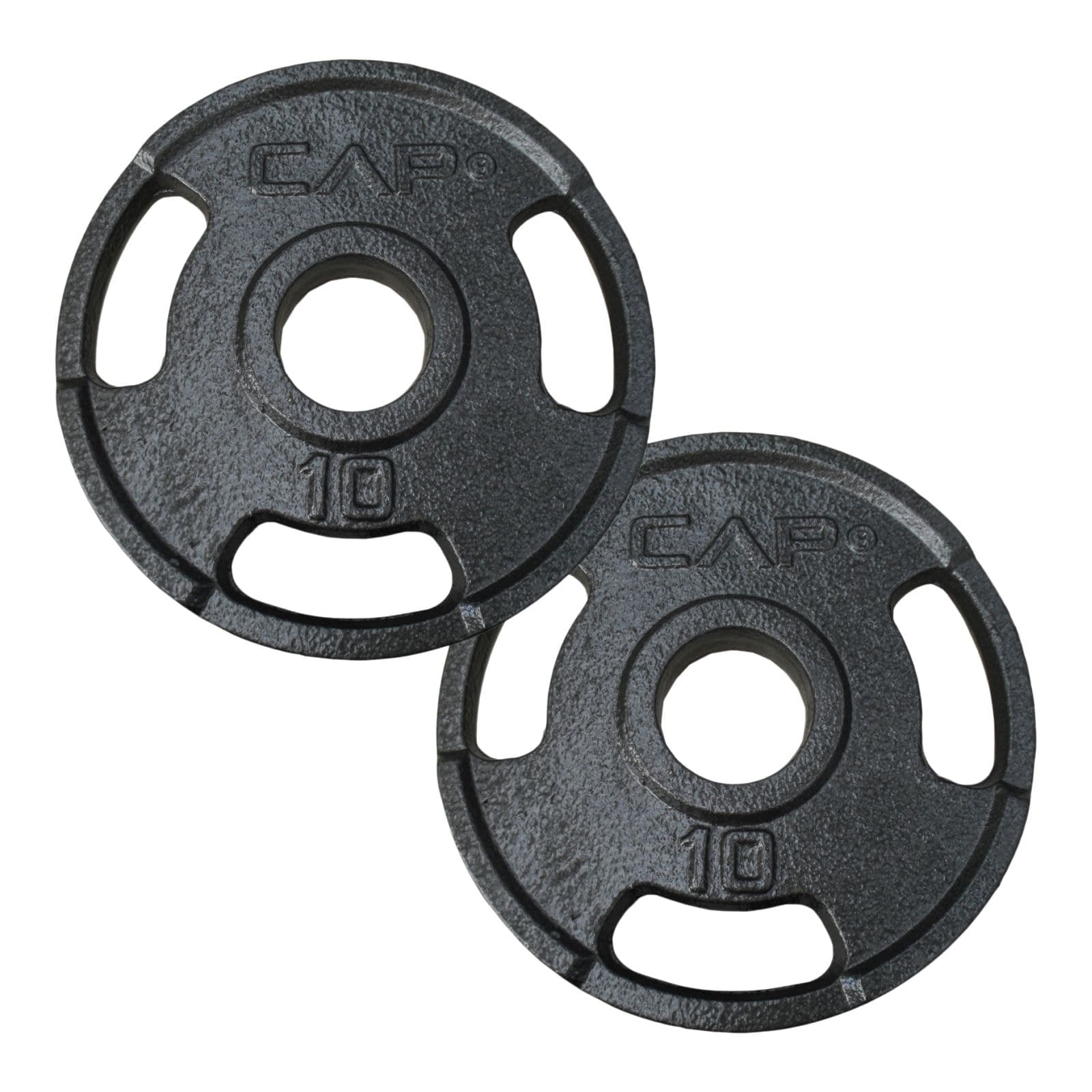 Cap Barbell Olympic Round Rubber Weight Plate Set, 10-lbs, 2-pk