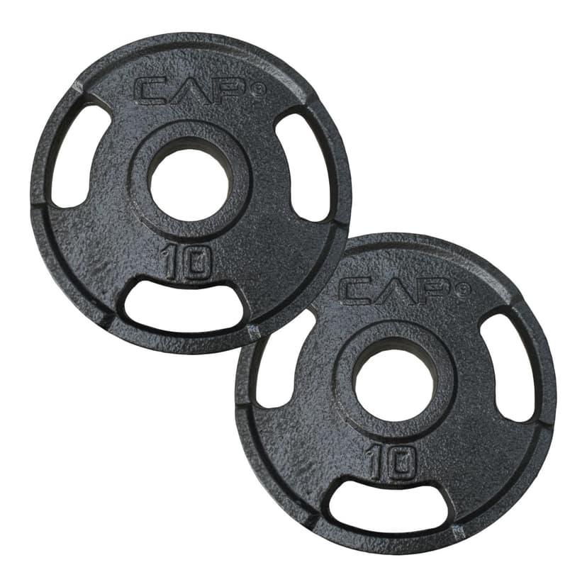 Cap Barbell Olympic Round Rubber Weight Plate Set, 10-lbs, 2-pk