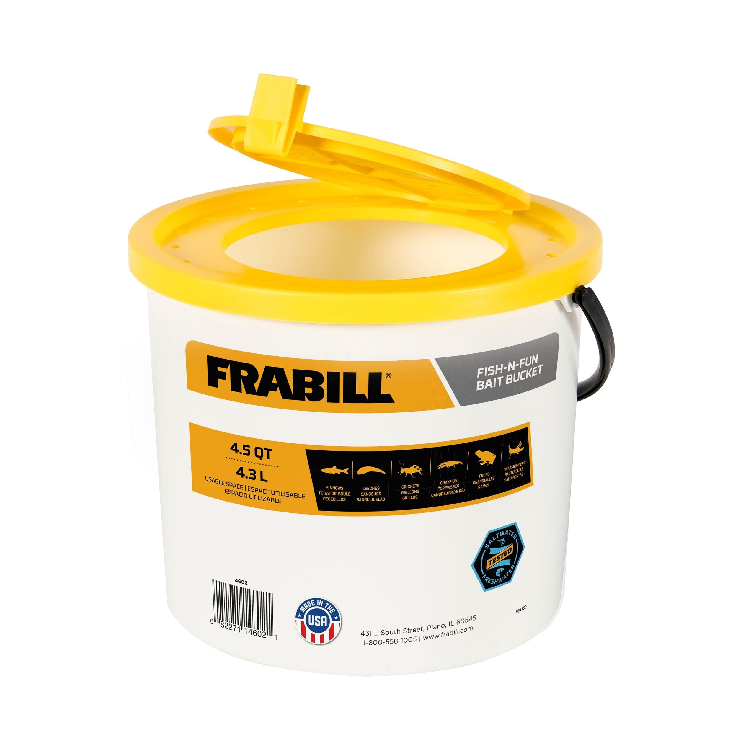 Frabill Fish & Fun Collapsible Bait Bucket, 4.5-qt