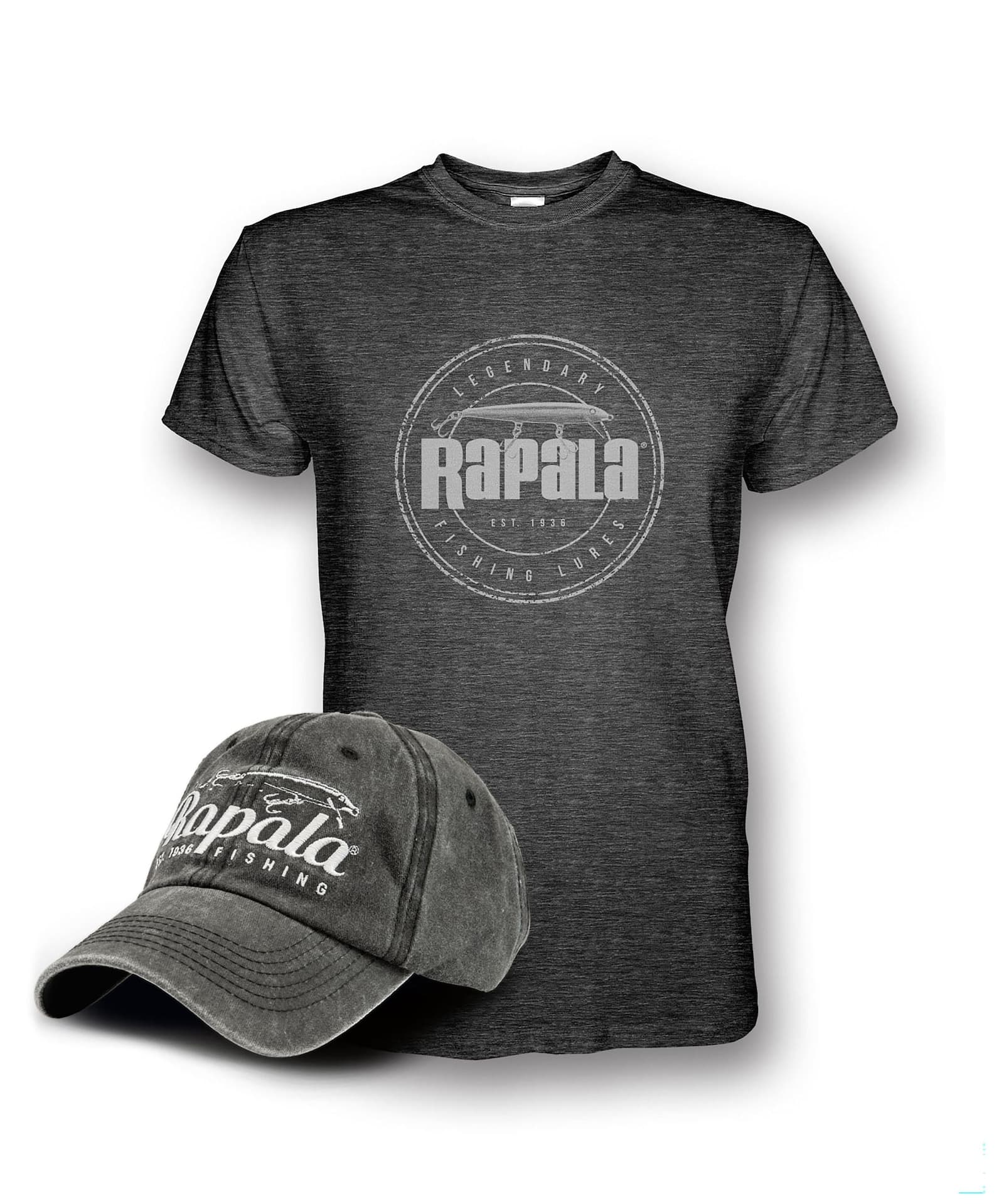 Rapala T-Shirt and Hat Angler Combo Set, X-Large
