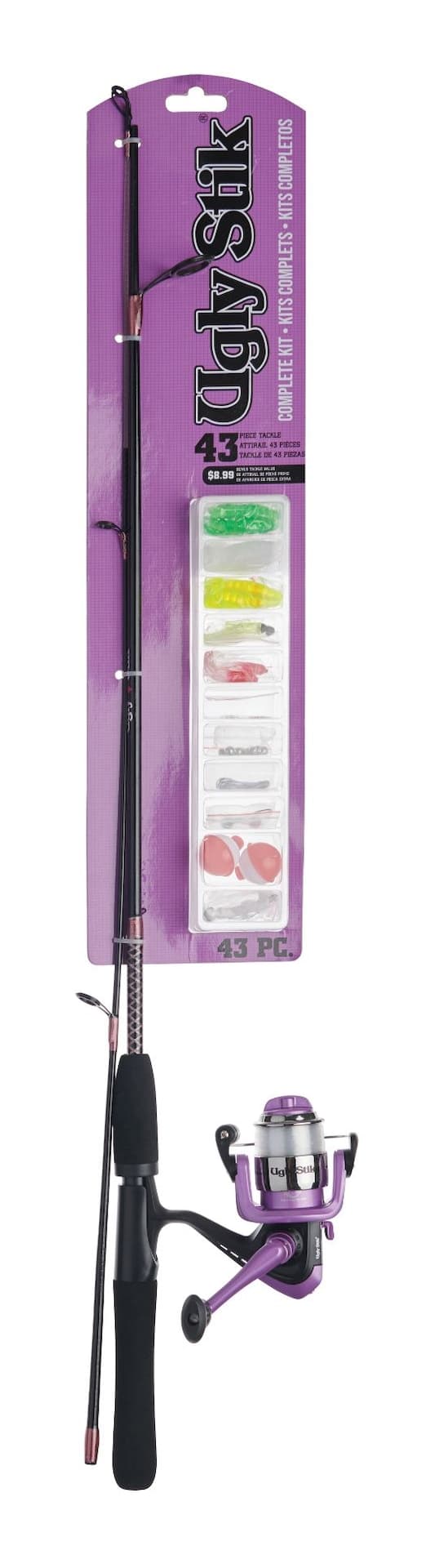Ugly Stik Ladies Spinning Fishing Rod and Reel Combo, Pre-Spooled, Light, Anti-Reverse, 5-ft, 2-pc