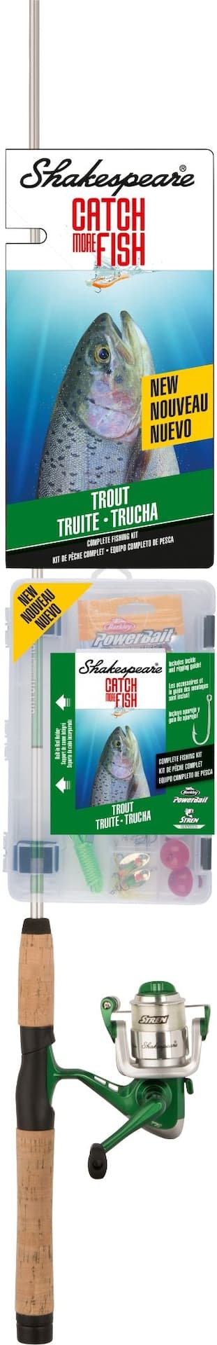 Shakespeare Catch More Fish Trout Spinning Fishing Rod and Pre-Spooled Reel Combo, 5.6-ft, 2-pc