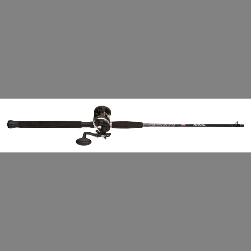 PENN Rival Halibut Trolling Fishing Rod and Reel Combo, Saltwater Applicable, Medium-Heavy, Right Hand, 6.6-ft, Black