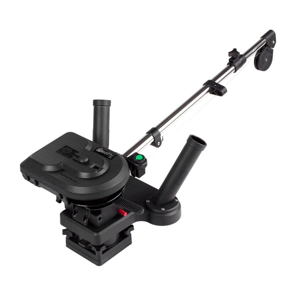 Scotty 1116 Depthpower Electric Downrigger, Double Rod, 36-60-in Telescopic Stainless Steel Boom, 250-ft Steel Cable, Black