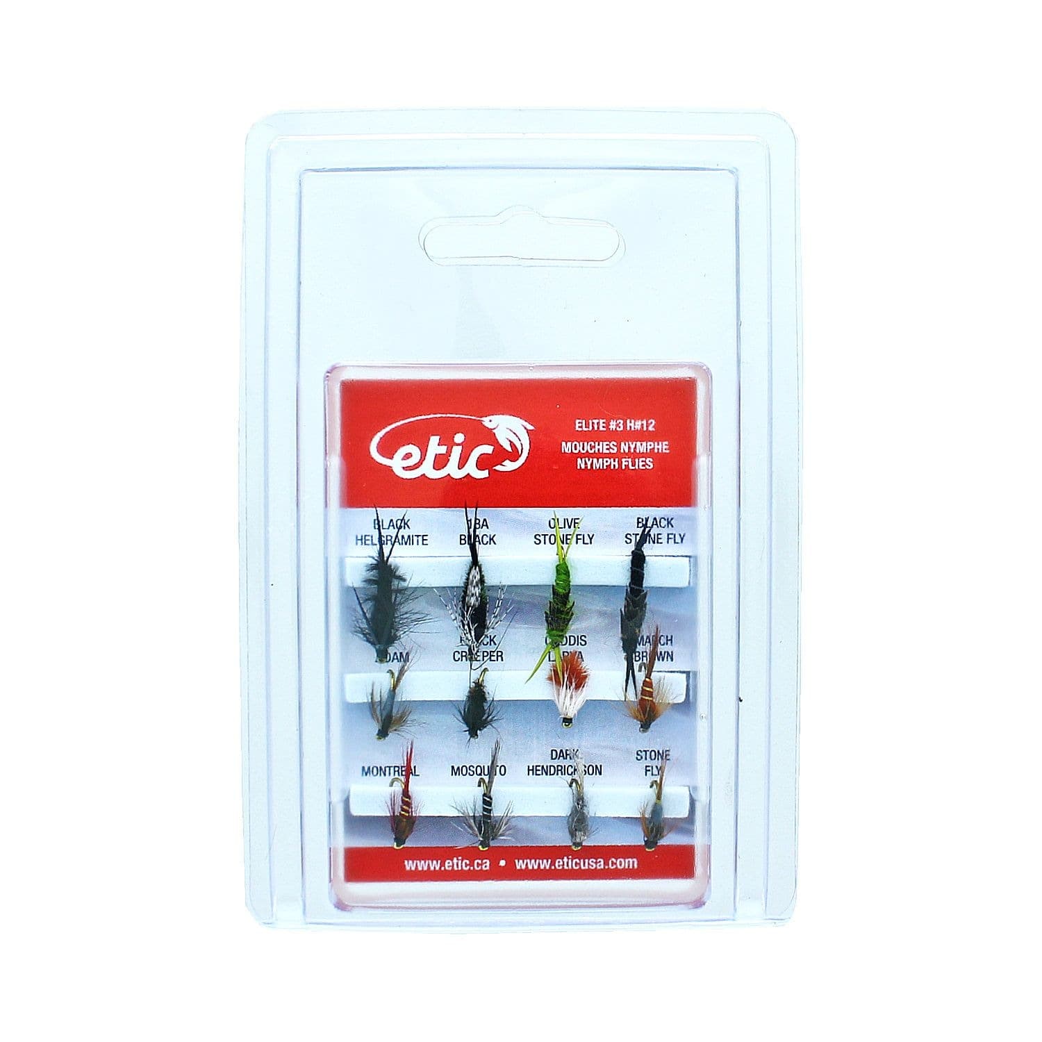 Etic Nymph Fly Kit, Assorted, Size H10, 6-pk