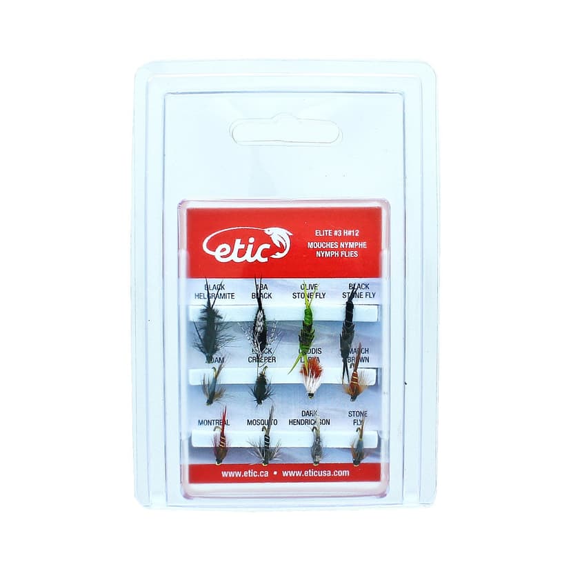 Etic Nymph Fly Kit, Assorted, Size H10, 6-pk