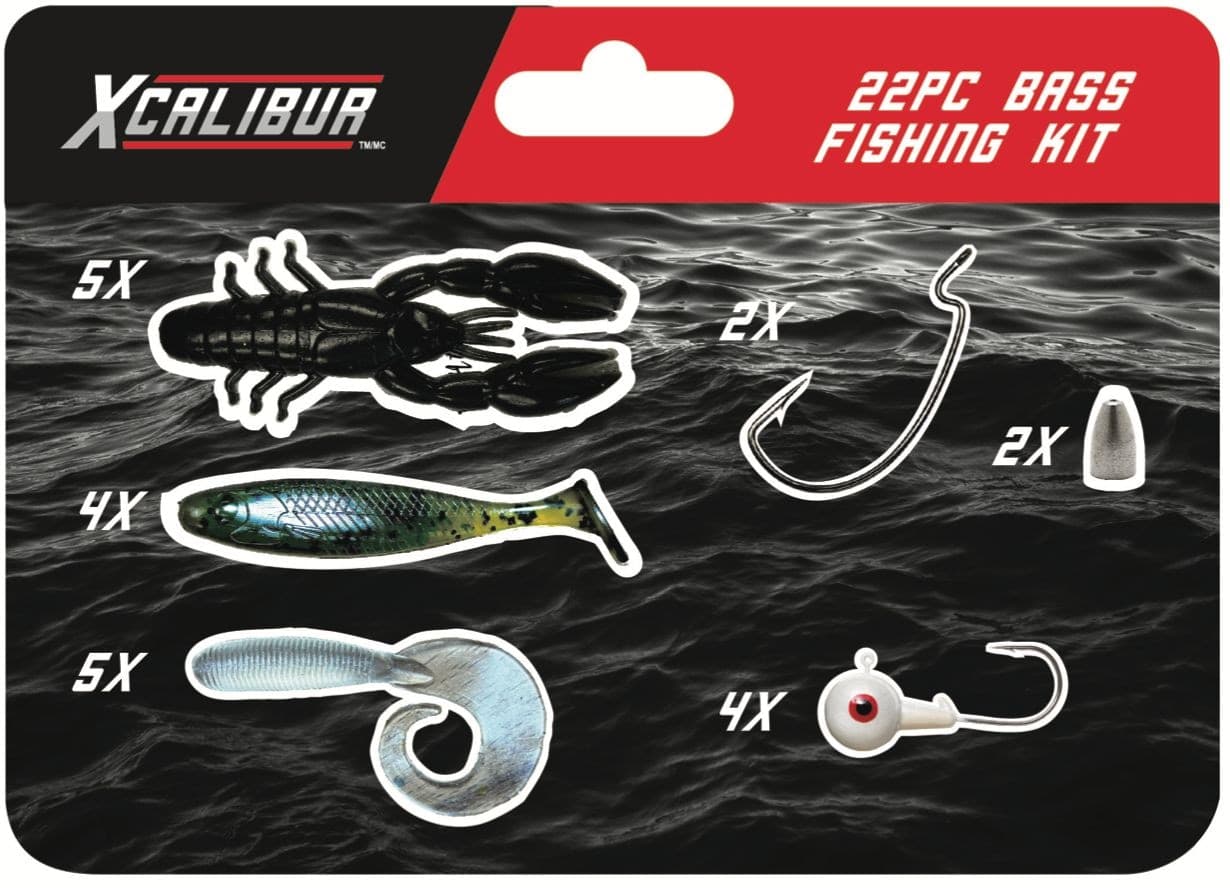 Xcalibur Bass Fishing Kit, 22-pk