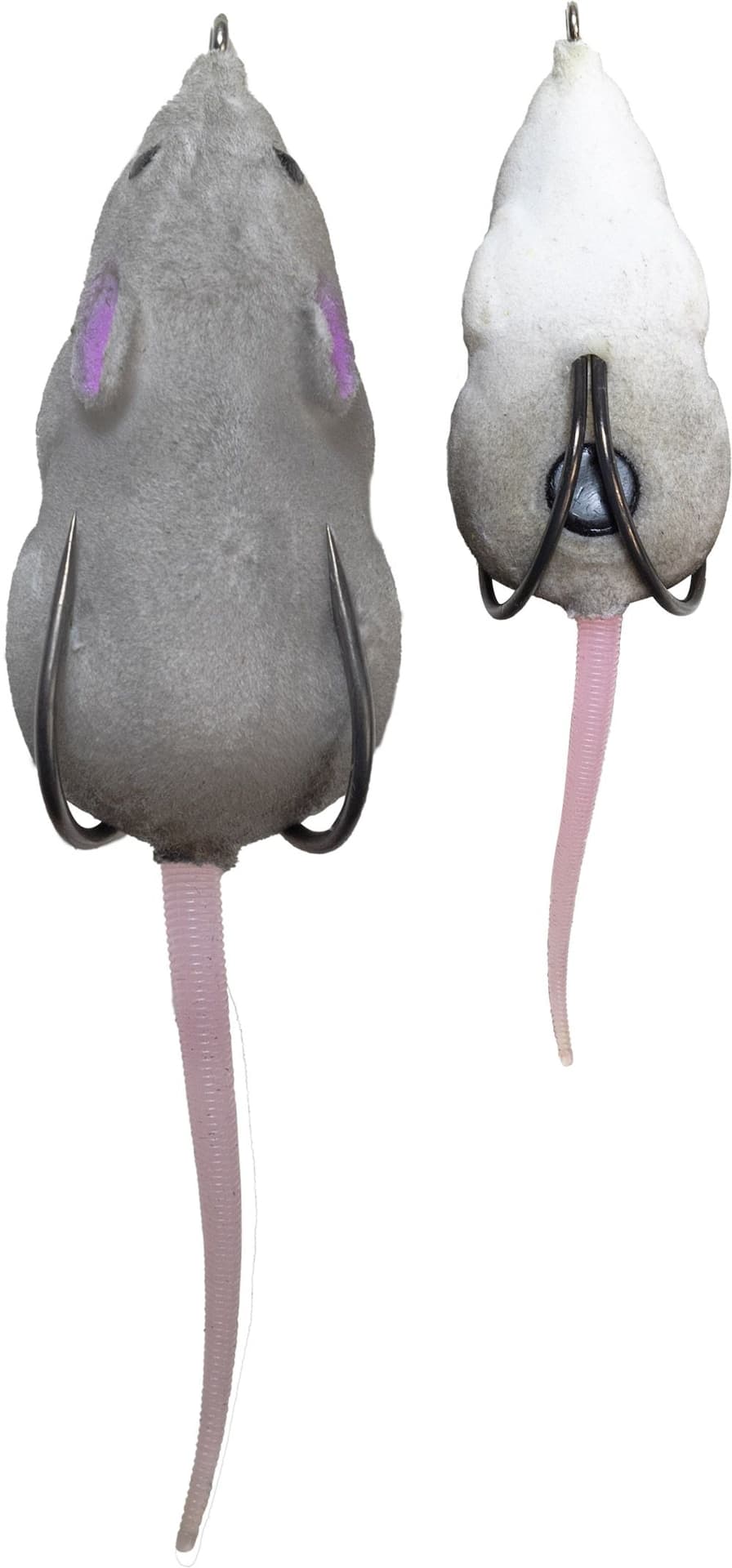 Lunkerhunt Furenzy Mouse with Rubber Tail, Grey, 2-1/2-in, 1/2-oz