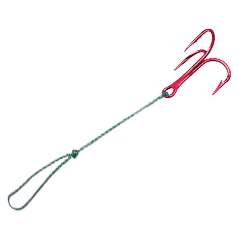 Braid Slip On Stinger Hooks, Red, 2-in, 3-pk