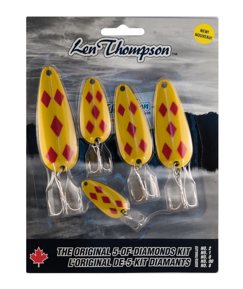 Len Thompson Classic Series Spoon Lure Kit, Red/White, 5-pk