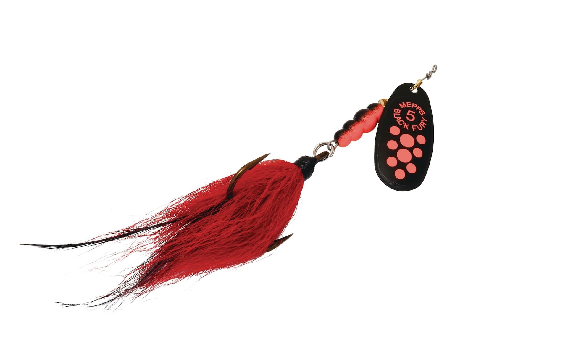 Mepps Black Fury Musky Killer, Fluorescent Red