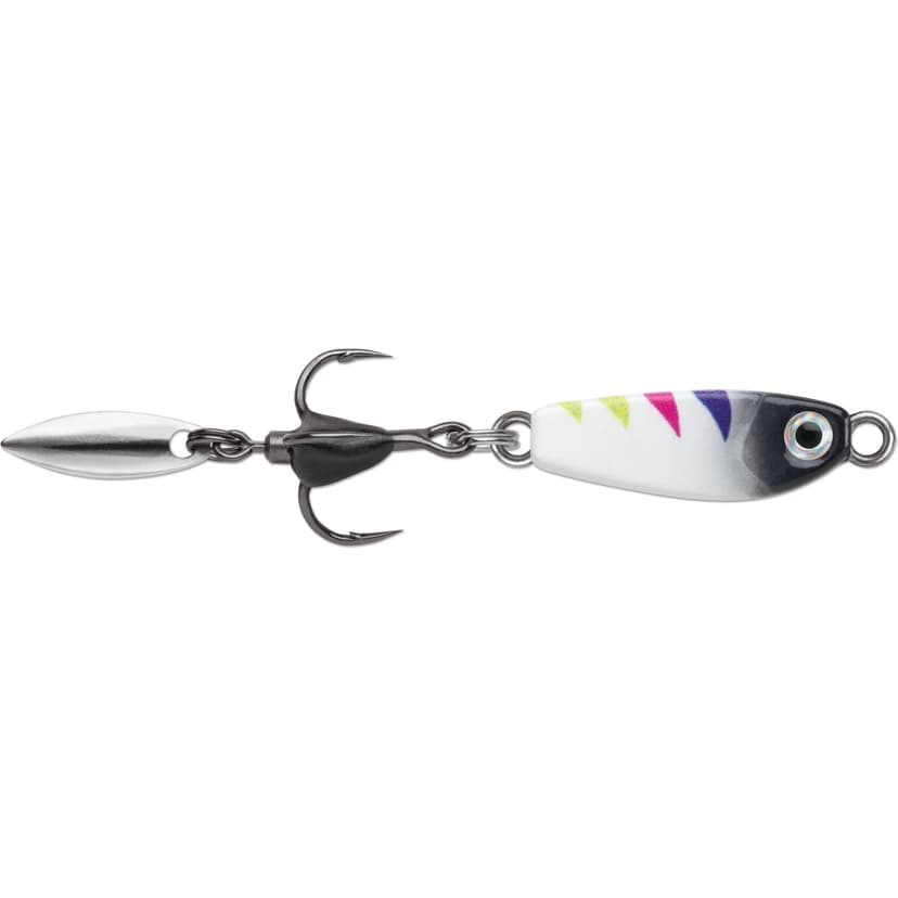VMC Ice Fishing Roach Spoon Glow Black Wonderbread, Size 3/16