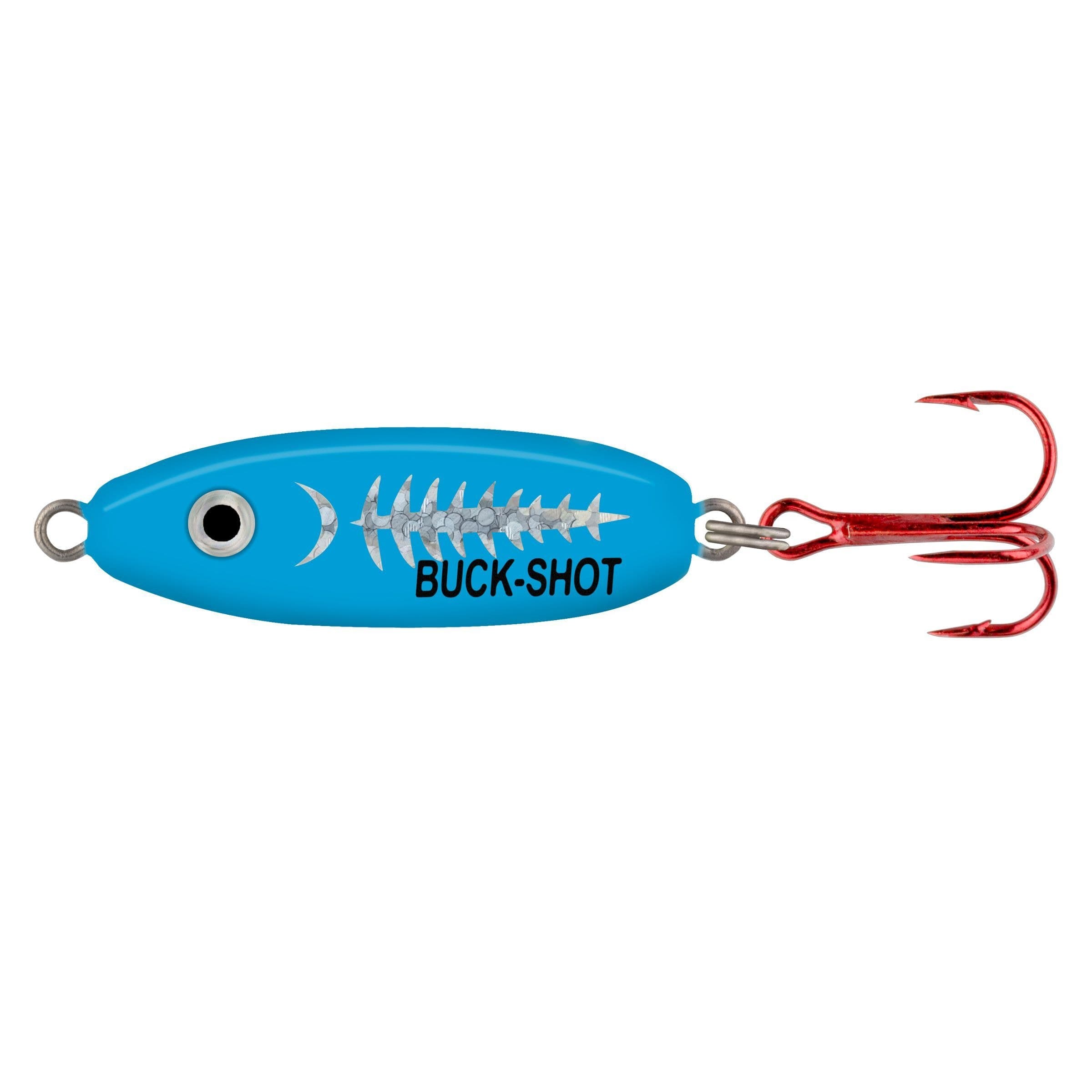 Northland Buck-Shot Rattle Spoon, Super-Glo Exo Blue, 3/8-oz